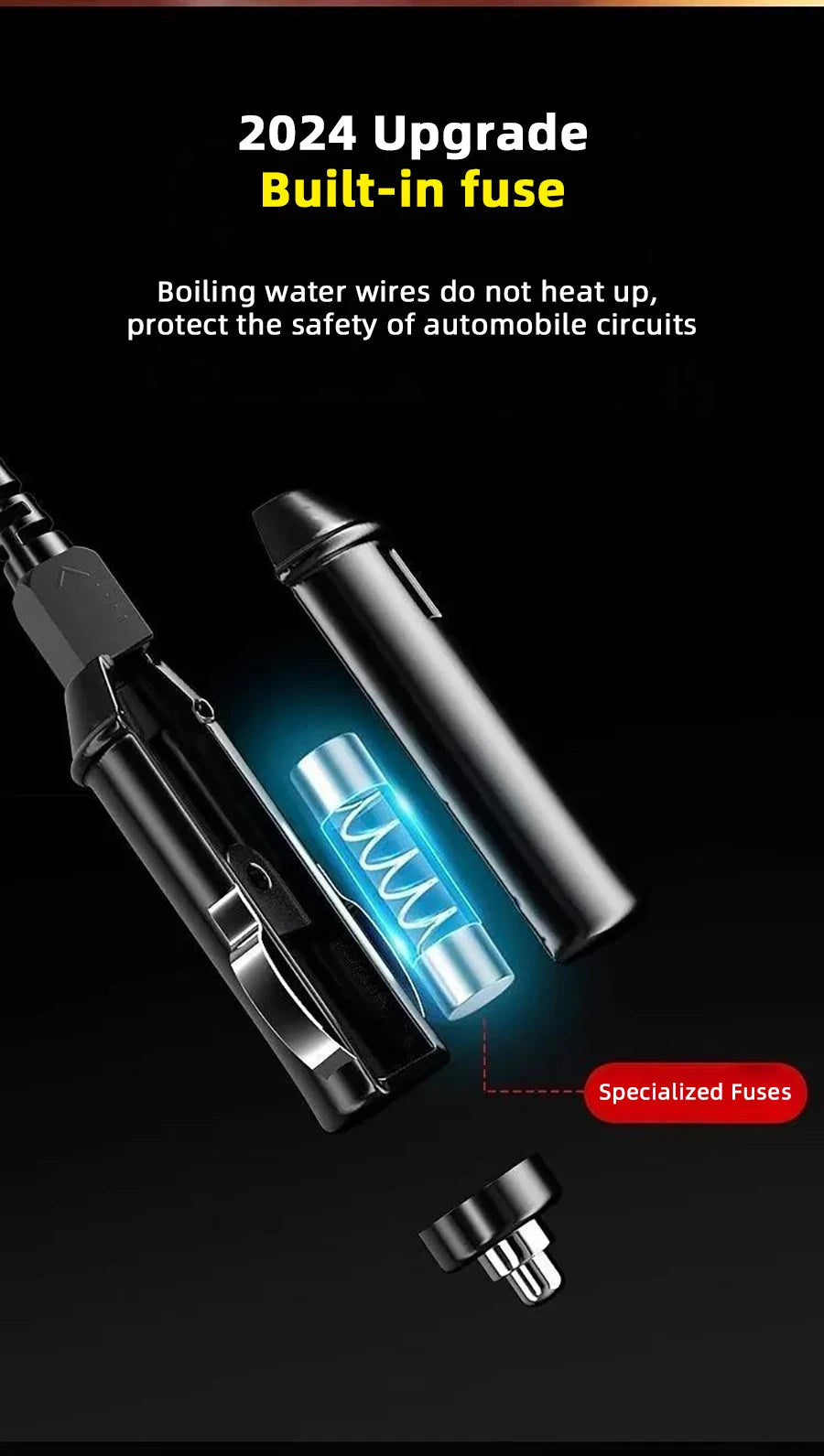 Electric Kettle 12V24V Portable Car Heating Cup 500ml Travel Heating Touch Screen Intelligent Adjustable Temperature Thermal Cup