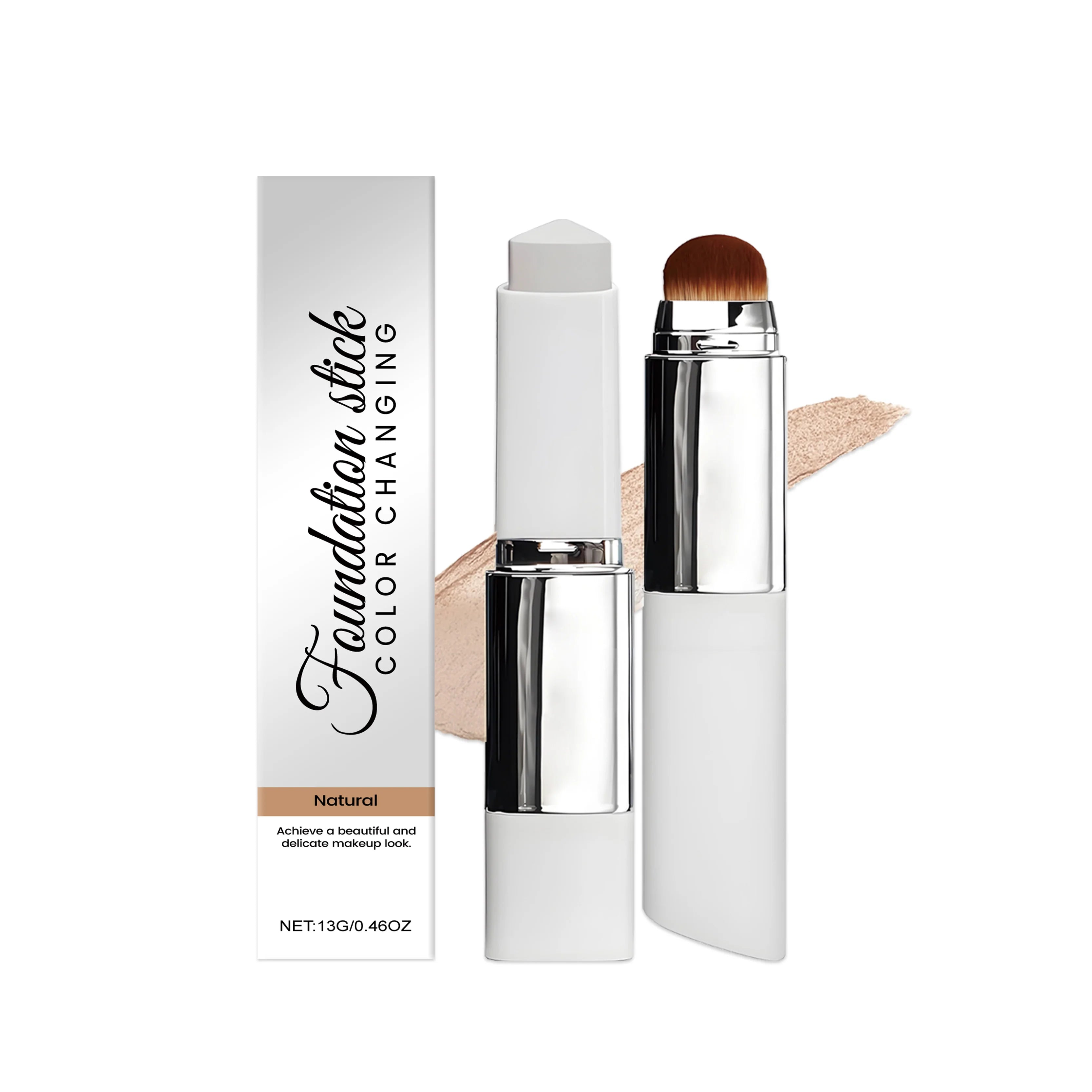 2-in-1 Color-Changing Foundation Liquid Stick Lasting Concealer Lightweight Moisturizing Brightening Matte Natural Base Makeup