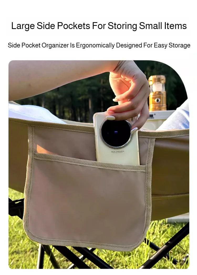 Portable Folding Chair Folding Recliner Curved Headrest Comfort Experience Easy Storage Lunch Foldable Recliner With Leg Rests