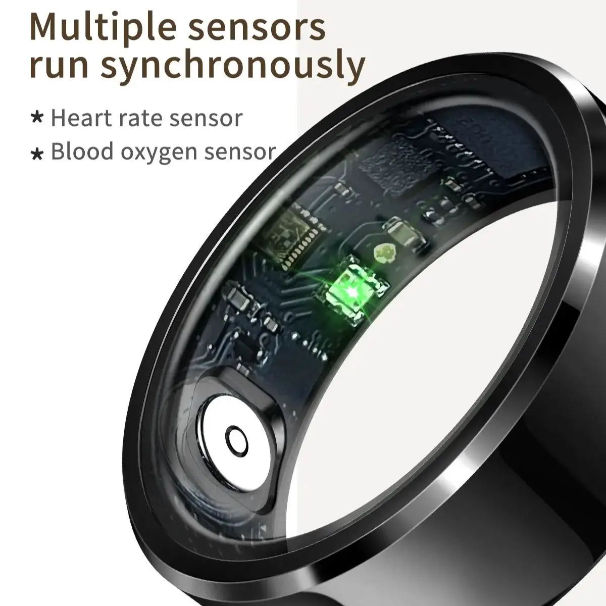 Couple Xiaomi Smart Ring, Bluetooth Sync,Sleep&Heart Rate Tracker, 5ATM Waterproof, Compatible iOS/Android, Men&Women Smart Ring