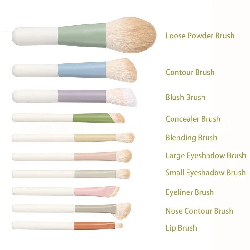 Travel Makeup Brush Set Small Portable With LED mirror and 14 pcs Makeup Brushes For Women Beauty Makeup Kit And Storage Box