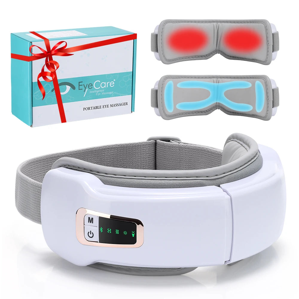 Eye Massager with Heat Smart Eye Care Device with Music for Migraines Relax Reduce Eye Strain Dark Circles Eye Bag Improve Sleep