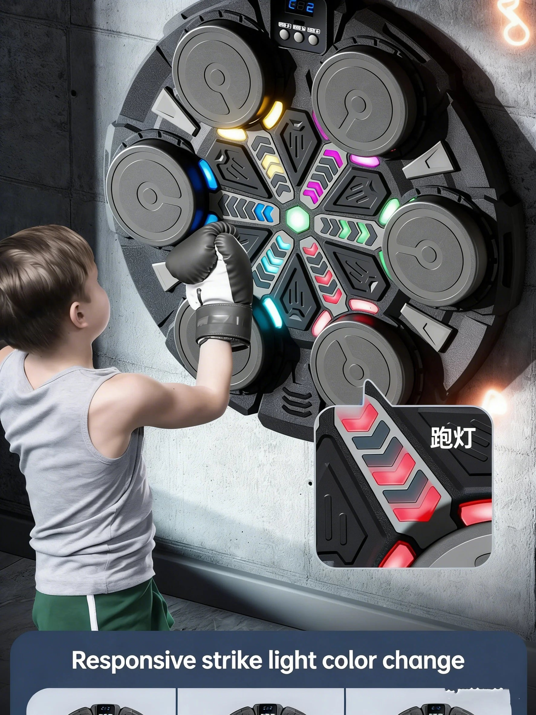 Rhythm Box Music Boxing Target Interactive Exercise Equipment with Light Response for Stress Relief And Coordination Training fo