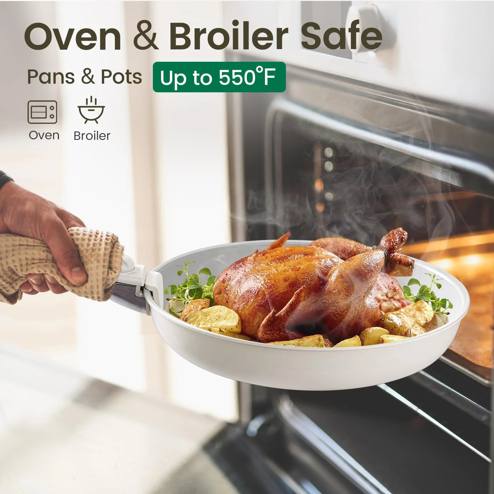 Pots and Pans Set, Nonstick Cookware Set Detachable Handle, Induction Kitchen Cookware Sets , RV Cookware Set, Oven Safe