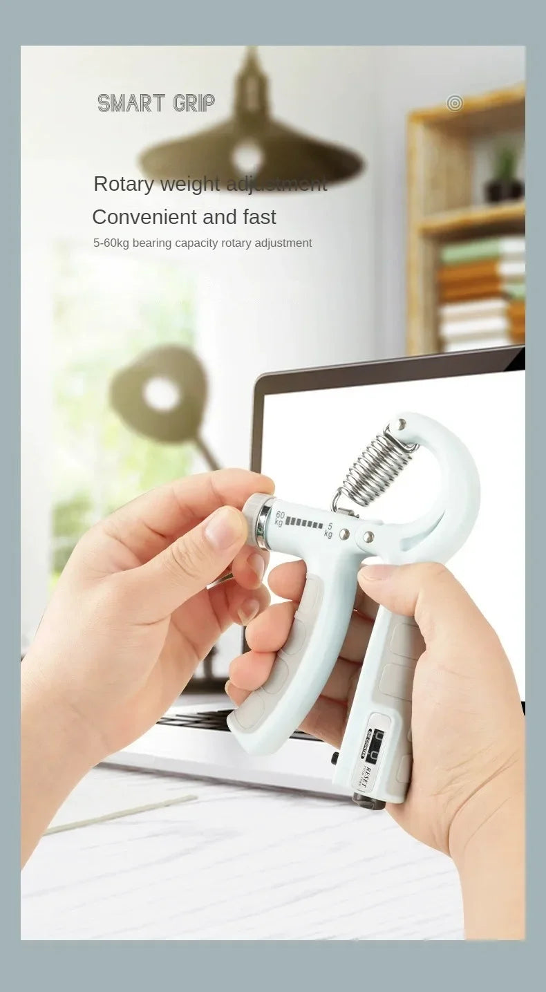 5-60Kg Adjustable Hand Grip Strengthener, Stainless Steel Spring Hand Exerciser For Muscle Building And Injury Recovery