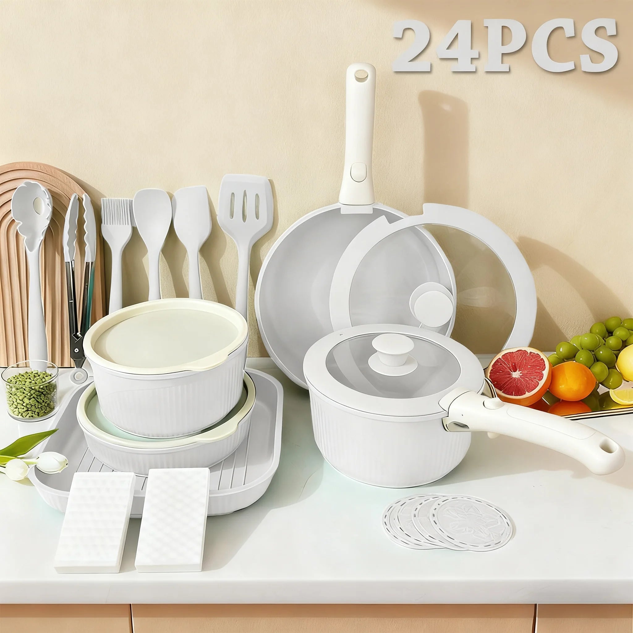 Pots and Pans Set, Nonstick Cookware Set Detachable Handle, Induction Kitchen Cookware Sets , RV Cookware Set, Oven Safe