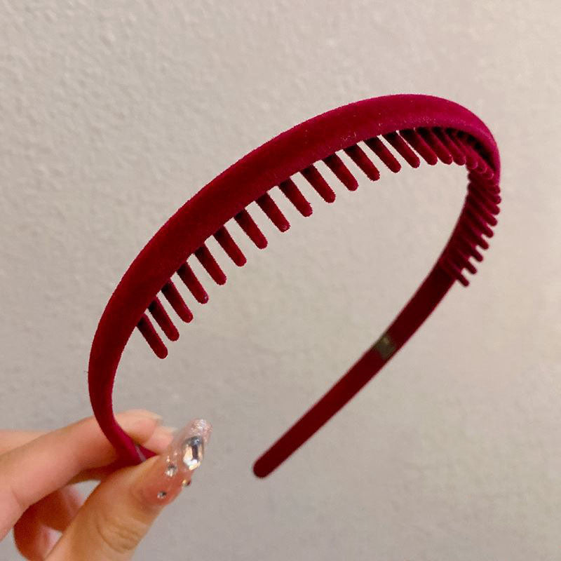 Hair Clip Frosted Color Headband Women's Non-slip Band Teeth Simple Pressure Headband Face Headband Hair Accessories