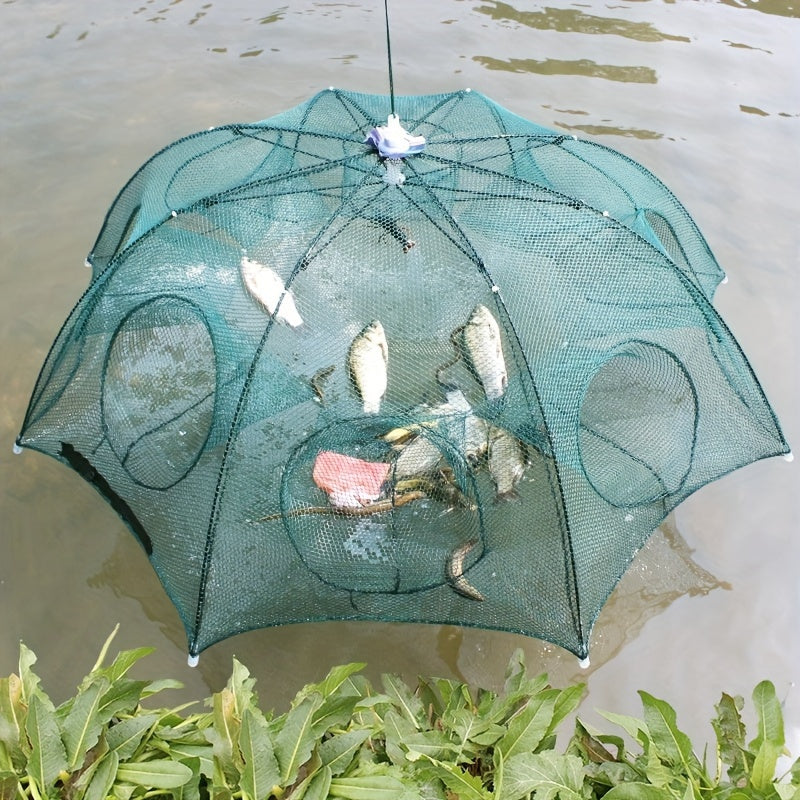 1pc Foldable Hexagonal Umbrella Fishing Net: Catch Minnow, Crayfish, and Crabs Effortlessly!
