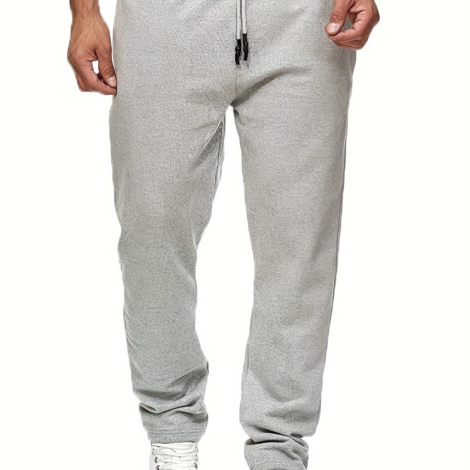 Men'S Fashion Casual Solid Color Fleece-Lined Joggers