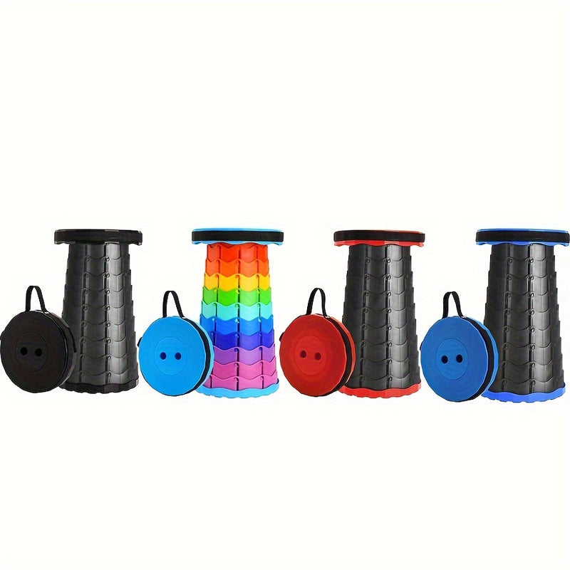 1pc Ultralight Folding Stool - Adjustable Height Portable Bench For Camping, Fishing, And Outdoor Activities - Supports Up To 550lbs