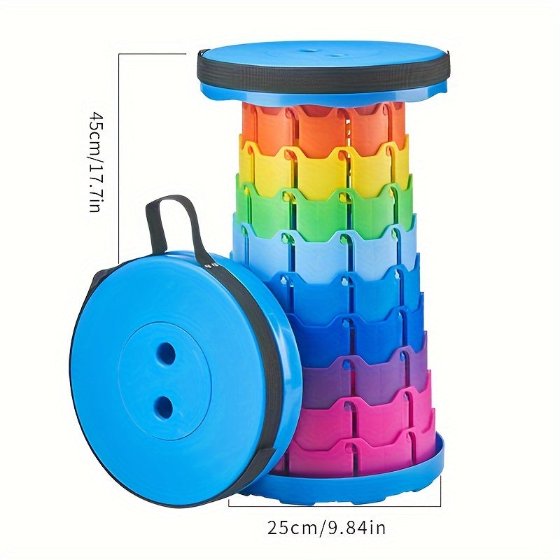 1pc Ultralight Folding Stool - Adjustable Height Portable Bench For Camping, Fishing, And Outdoor Activities - Supports Up To 550lbs