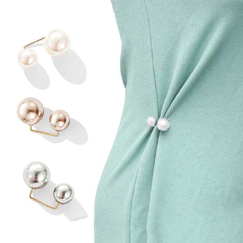1/3pcs Waist Brooch Tightening Waistband Faux Pearl Pin Buckles Clothes Skirt Waist Pin Pants Buckle Brooches