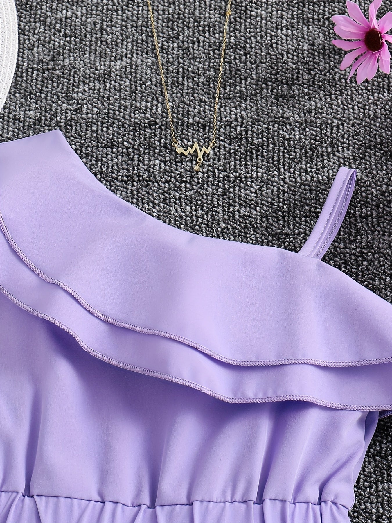 ' White Sleeveless A-Line Romper Jumpsuit - Summer Short Dress with Ruffle Trim &, Casual Playwear & Party Outfit, Easy-Care Hand Washable Short Sleeve Dress &, Perfect for Outdoor