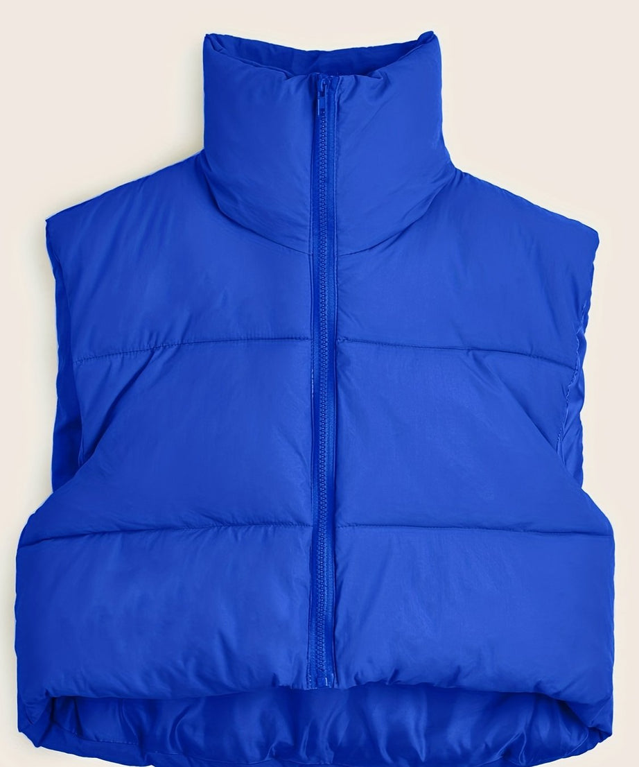 Women'S Sleeveless Vest - Vibrant Pink Slim-Fit Alternative Coat with Drawstring Hood, Zipper Front & Pockets for Fall/Winter Casual Wear, Casual Winter Wear | High Neckline Vest | Zippered Jacket