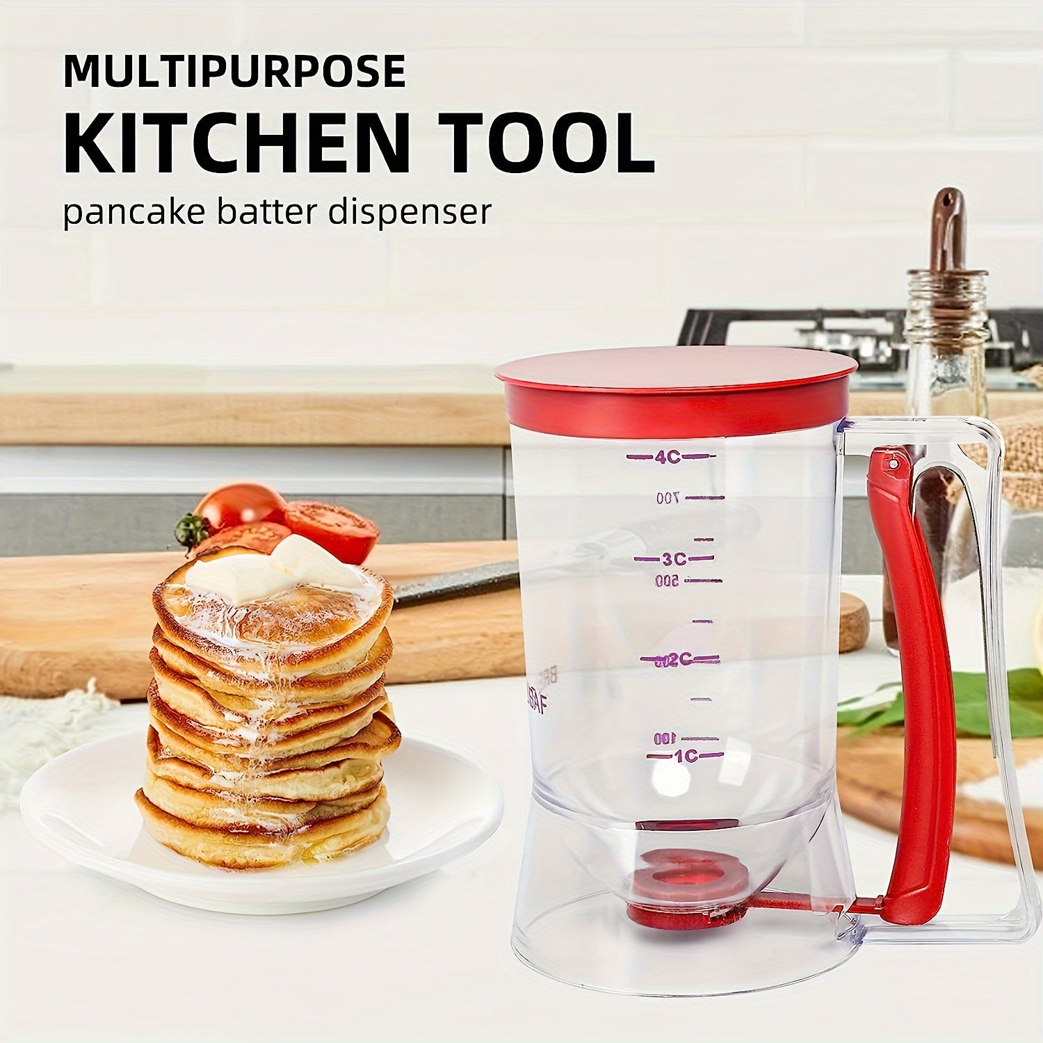 [Collapse Batter Dispenser] 1pc Collapsible Pancake Cupcake Batter Dispenser - Perfect Baking Tool For Cupcakes, Waffles, Muffin Mix, Or Any Baked Goods