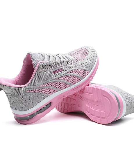 Lightweight Breathable Air Cushion knitted Running Shoes, Women's Footwear