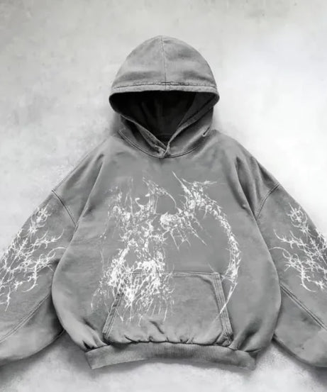 Hooded Printed Hip Hop Y2G Streetwear Sweatshirt