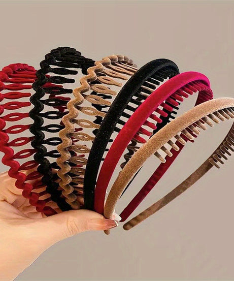 Hair Clip Frosted Color Headband Women's Non-slip Band Teeth Simple Pressure Headband Face Headband Hair Accessories