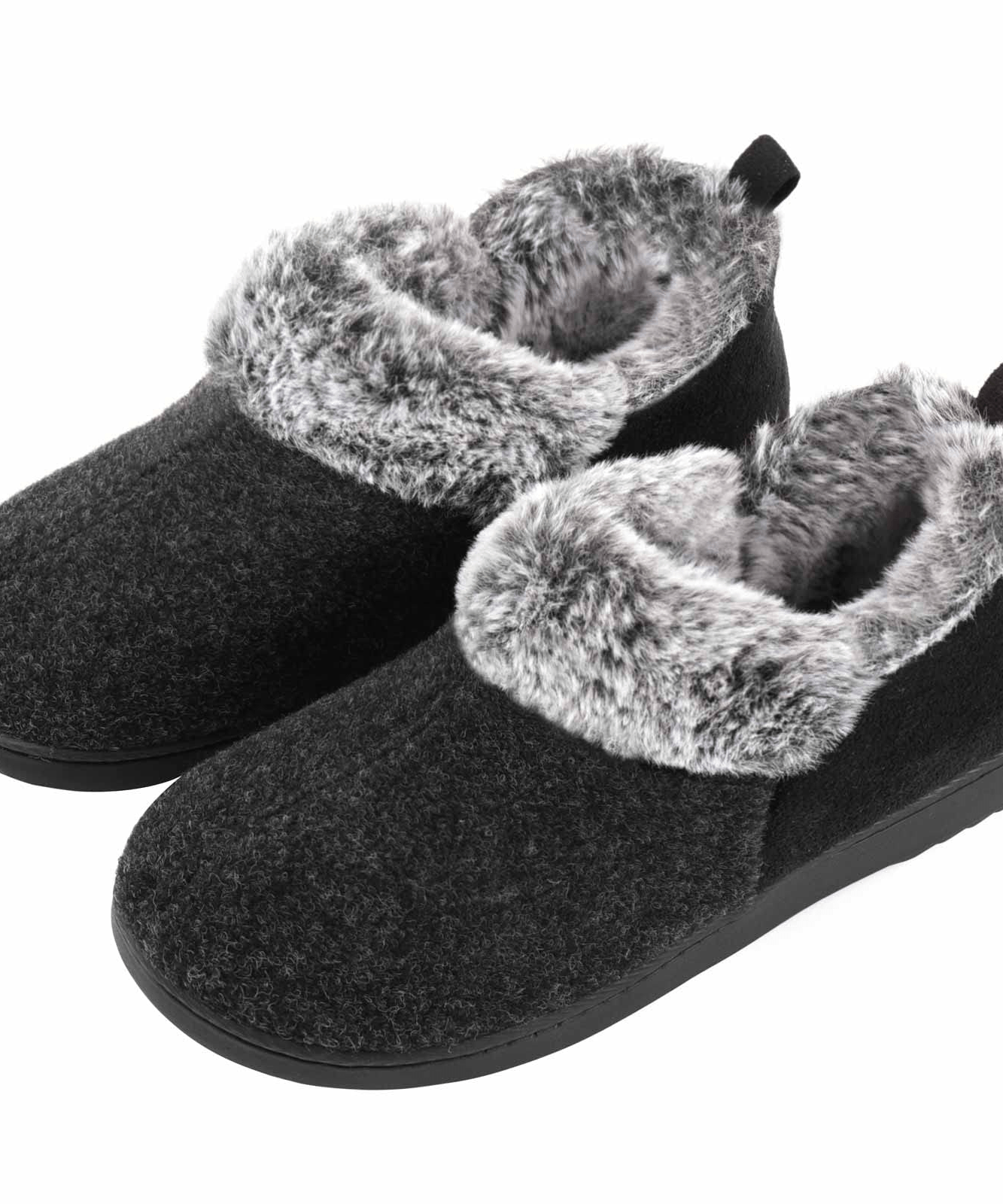 Women's Cozy Plush Household Shoes, Fuzzy Fleece Liner Package Heel Memory Foam Slip-on Shoes, Women's Footwear