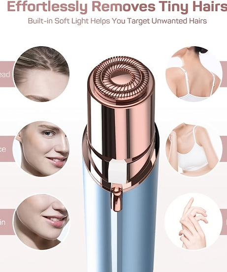 Conduroma Facial Hair Remover & Painless Shaver - USB- Epilation Razor for Women & Men, Face, Body, Bikini, Mustache, Eyebrow, Lip & Chin Trimmer, At- Hair Removal Device (USB Rechargeable)