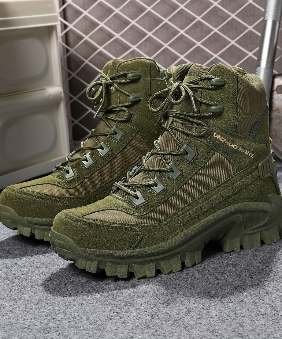 Men's High Top Hiking Boots, Shock-absorbing Non-slip Desert Boot, Winter Outdoor Camping Trekking Shoes