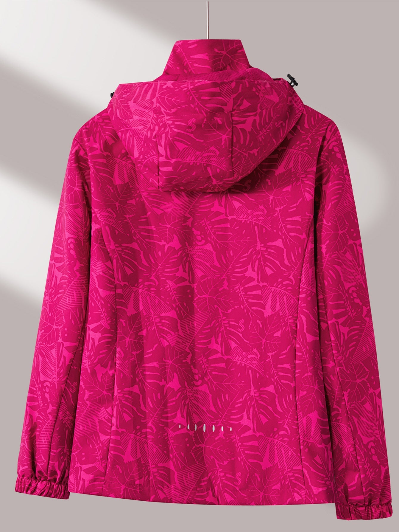 Women'S Windproof Jacket with Full-Zip Front - Lightweight Outdoor Coat, Stand Collar, Non-Stretch Fabric for Hiking, Camping, Travel - Bright Pink Windproof Shell (Spring/Fall/Summer) - Easy-Care Design, Hiking Gear, Camping