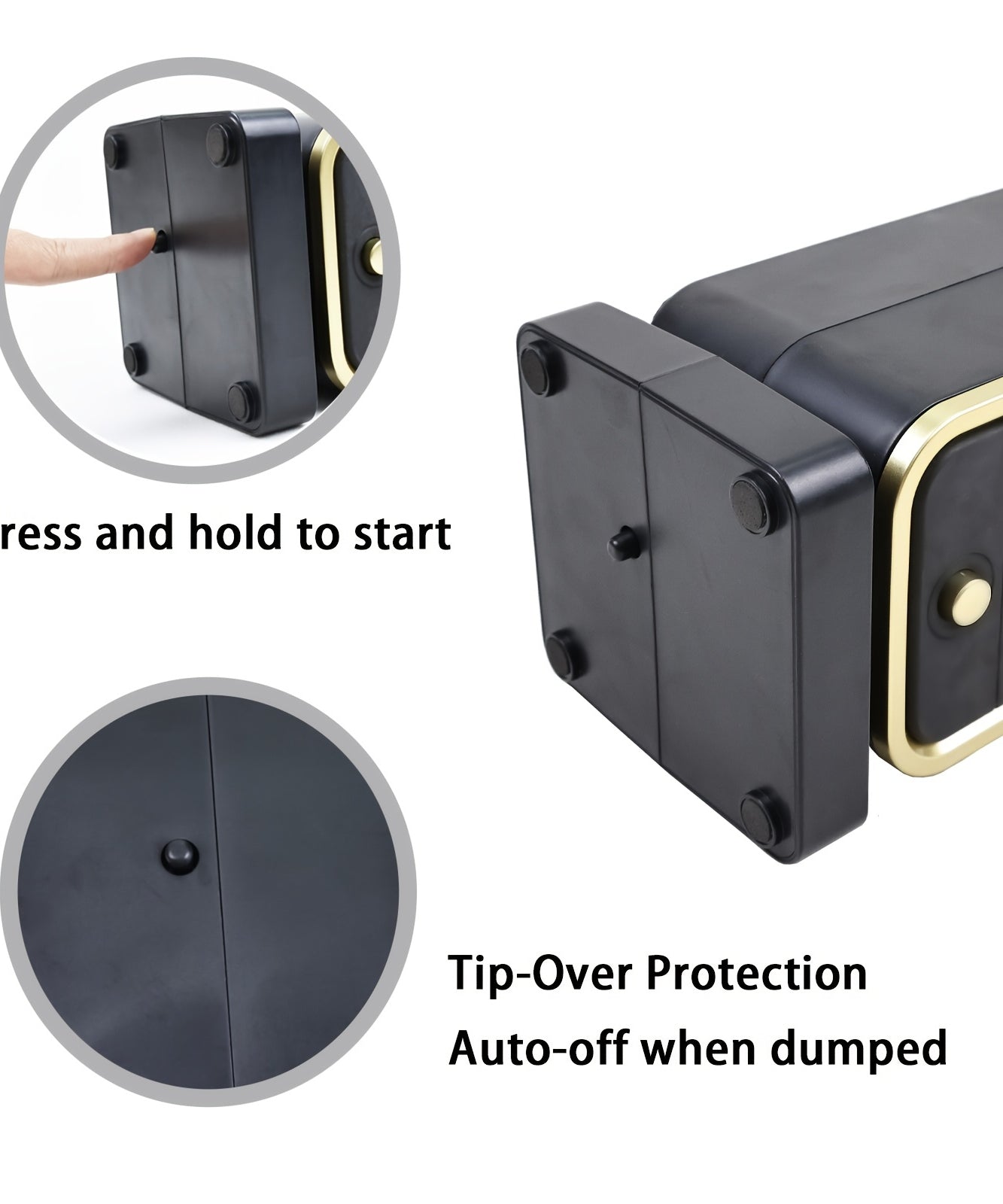 Quiet 500W Ceramic Electric Space Heater, Square Shape, 110-130V US Plug, No Energy Efficiency Rating, Tip-over Protection, Portable Heating Equipment for Bedroom, Living Room, Office