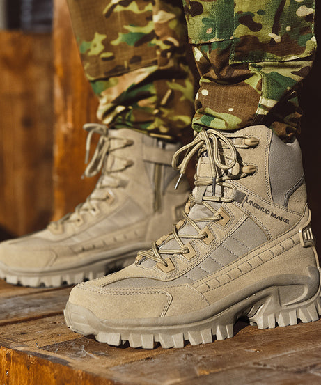 Men's High Top Hiking Boots, Shock-absorbing Non-slip Desert Boot, Winter Outdoor Camping Trekking Shoes