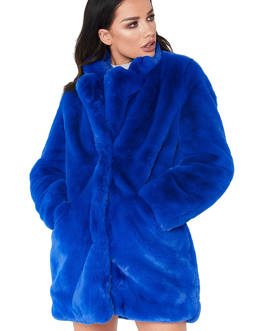 Winter Warm Plush Loose Coat, Casual Long Sleeve Fashion Teddy Outerwear, Women's Clothing