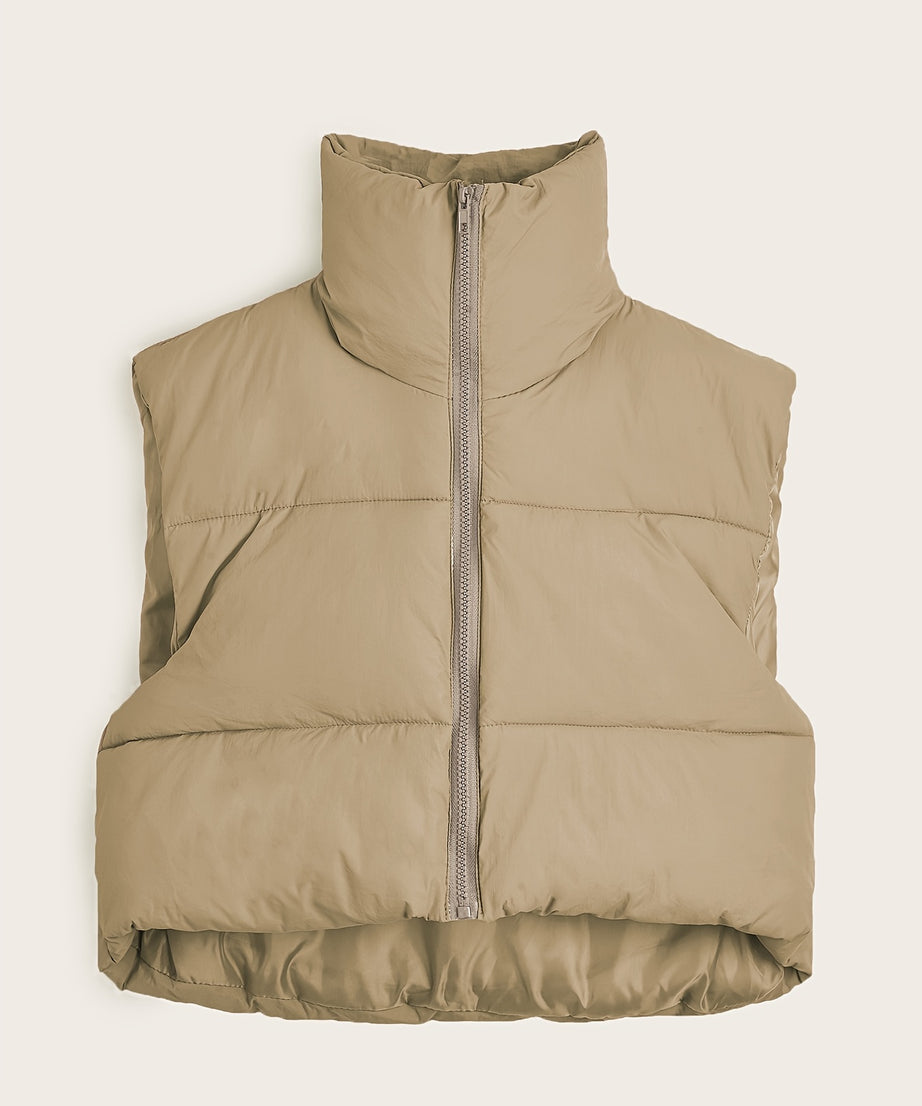 Women'S Sleeveless Vest - Vibrant Pink Slim-Fit Alternative Coat with Drawstring Hood, Zipper Front & Pockets for Fall/Winter Casual Wear, Casual Winter Wear | High Neckline Vest | Zippered Jacket