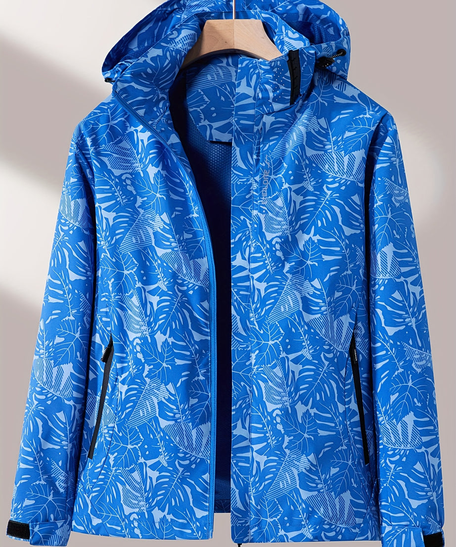 Women'S Windproof Jacket with Full-Zip Front - Lightweight Outdoor Coat, Stand Collar, Non-Stretch Fabric for Hiking, Camping, Travel - Bright Pink Windproof Shell (Spring/Fall/Summer) - Easy-Care Design, Hiking Gear, Camping