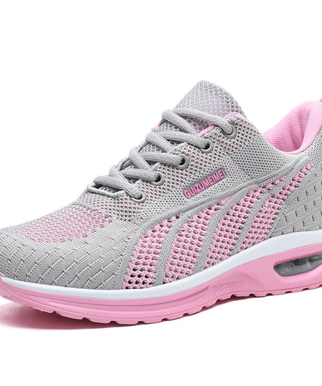 Lightweight Breathable Air Cushion knitted Running Shoes, Women's Footwear