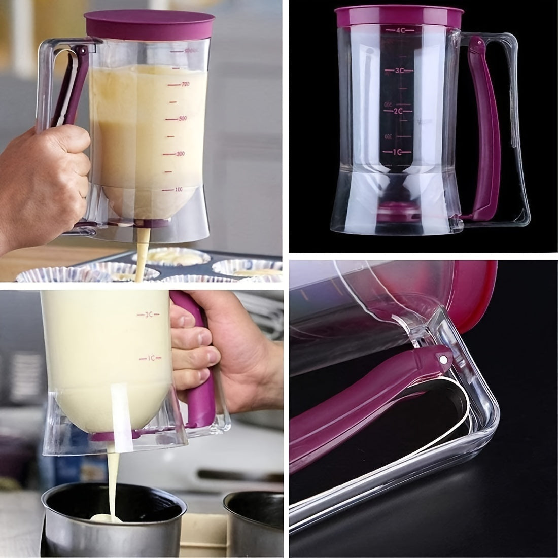 [Collapse Batter Dispenser] 1pc Collapsible Pancake Cupcake Batter Dispenser - Perfect Baking Tool For Cupcakes, Waffles, Muffin Mix, Or Any Baked Goods