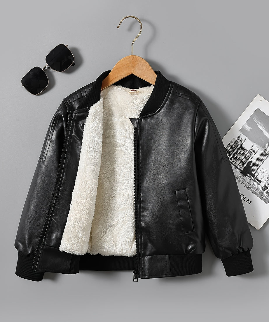 2025 Autumn Winter New Boys' -Lined Zip-Up Jacket