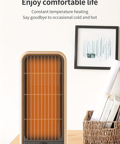 Quiet 500W Ceramic Electric Space Heater, Square Shape, 110-130V US Plug, No Energy Efficiency Rating, Tip-over Protection, Portable Heating Equipment for Bedroom, Living Room, Office