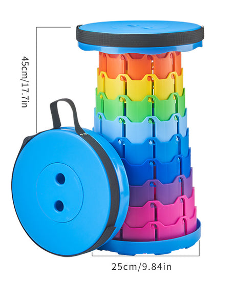 1pc Ultralight Folding Stool - Adjustable Height Portable Bench For Camping, Fishing, And Outdoor Activities - Supports Up To 550lbs