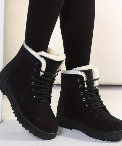 Women'S Winter Boots - Slip-Resistant PU Sole, Lace-Up Closure, Cushioned Insole - Cold Weather Boots for Everyday & Formal Outfits - Extended Sizes Up to US Women'S 44 (EU 43) - Boots for Winter Adventures, Y Terrain Footwea