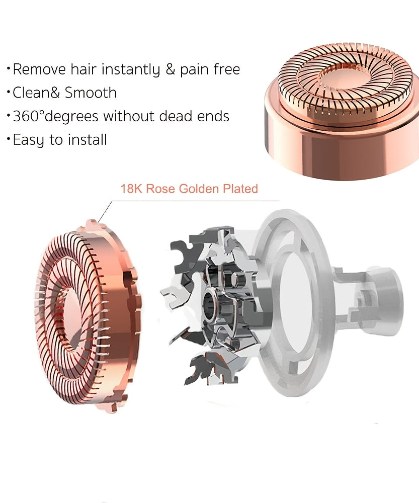 Conduroma Facial Hair Remover & Painless Shaver - USB- Epilation Razor for Women & Men, Face, Body, Bikini, Mustache, Eyebrow, Lip & Chin Trimmer, At- Hair Removal Device (USB Rechargeable)