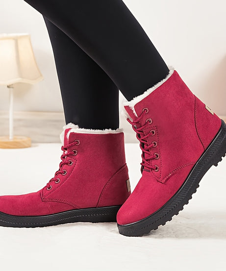 Women'S Winter Boots - Slip-Resistant PU Sole, Lace-Up Closure, Cushioned Insole - Cold Weather Boots for Everyday & Formal Outfits - Extended Sizes Up to US Women'S 44 (EU 43) - Boots for Winter Adventures, Y Terrain Footwea