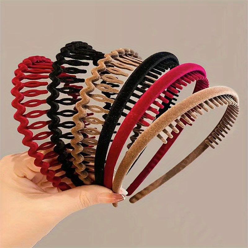 Hair Clip Frosted Color Headband Women's Non-slip Band Teeth Simple Pressure Headband Face Headband Hair Accessories