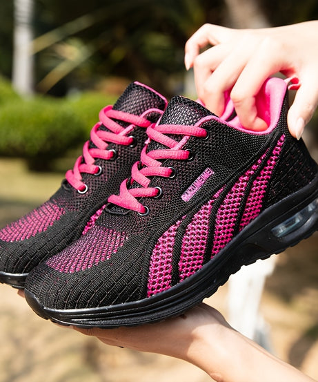 Lightweight Breathable Air Cushion knitted Running Shoes, Women's Footwear