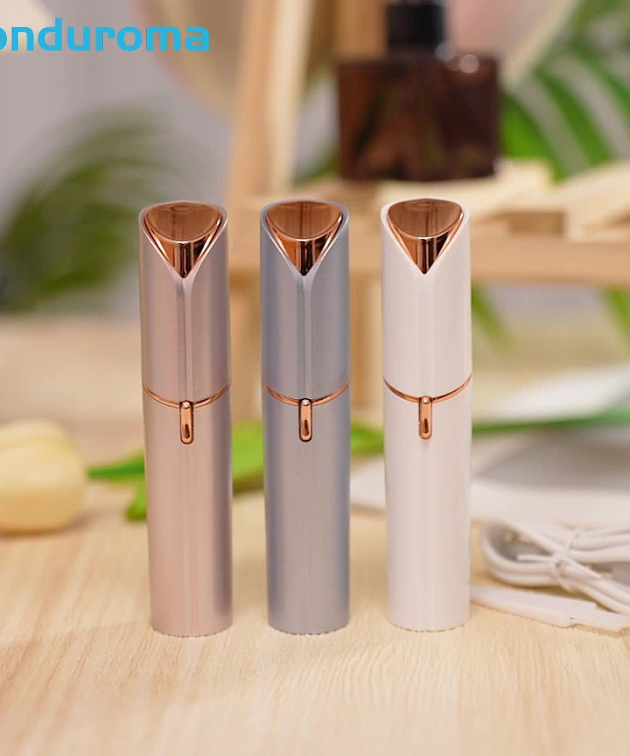 Conduroma Women's At- Painless Hair Removal Device - Portable Facial & Body Epilator with - Lithium, -C, Shaver & Epilator for Sensitive Beige, Compact & Hygienic Design