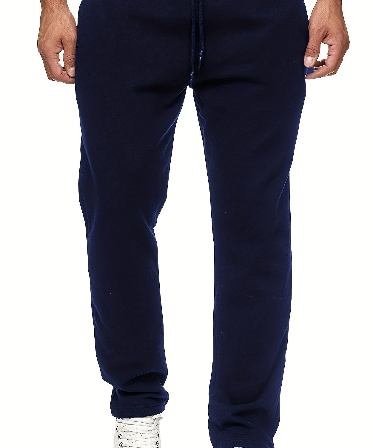 Men'S Fashion Casual Solid Color Fleece-Lined Joggers