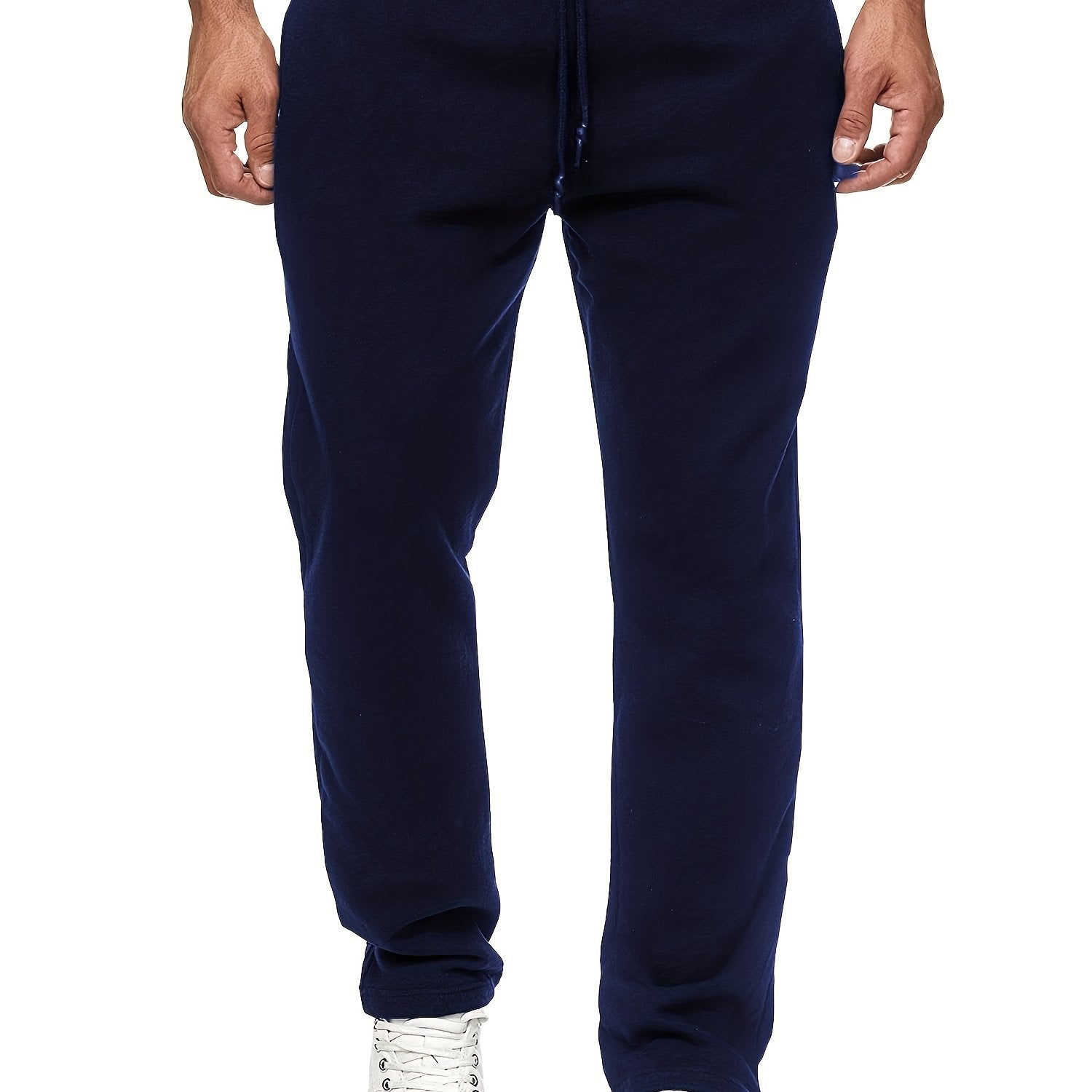 Men'S Fashion Casual Solid Color Fleece-Lined Joggers