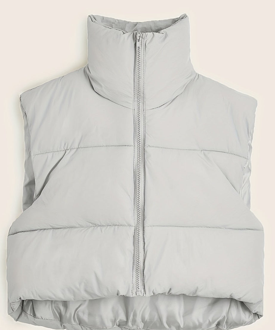 Women'S Sleeveless Vest - Vibrant Pink Slim-Fit Alternative Coat with Drawstring Hood, Zipper Front & Pockets for Fall/Winter Casual Wear, Casual Winter Wear | High Neckline Vest | Zippered Jacket