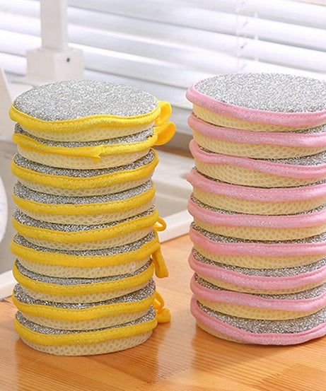 5/10pcs, Double Side Dishwashing Sponge Pan Pot Dish Wash Sponges Household Cleaning Tools Kitchen Tableware Dish Washing Brush