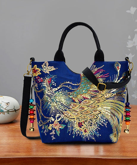 [Fashion Satchel] Retro Style Wo 'S Embroidered Satchel Bag | Fashion Double Handle Purse with Removable Strap