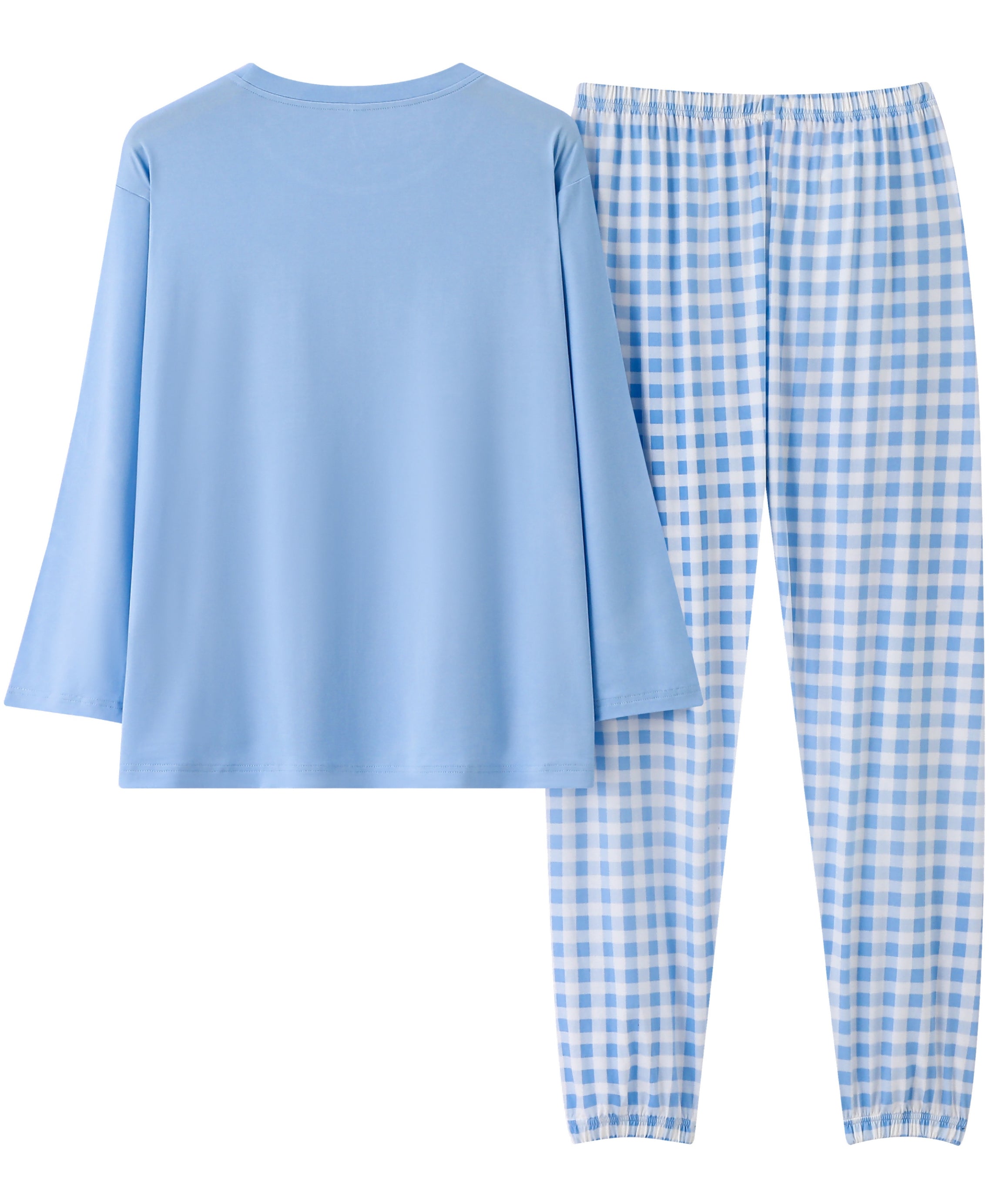 Women'S Plus Size Pink Plaid Pajama Set - Casual Long Sleeve and Pants Loungewear with Pockets, Stretchy Polyester Fabric, Perfect for Spring & Fall, Plus Size Loungewear | Checkered Pattern | Polyester Fabric, Loungewear Paj