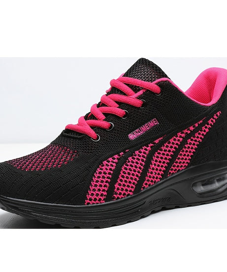 Lightweight Breathable Air Cushion knitted Running Shoes, Women's Footwear