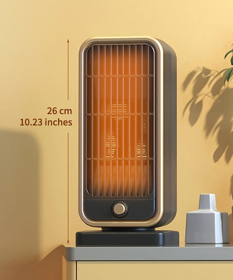 Quiet 500W Ceramic Electric Space Heater, Square Shape, 110-130V US Plug, No Energy Efficiency Rating, Tip-over Protection, Portable Heating Equipment for Bedroom, Living Room, Office